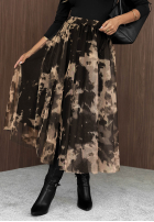Tiulowa Fustă maxi cu model tip panteră Before Rain negru