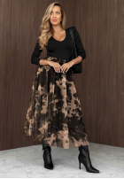 Tiulowa Fustă maxi cu model tip panteră Before Rain negru