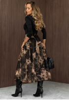 Tiulowa Fustă maxi cu model tip panteră Before Rain negru