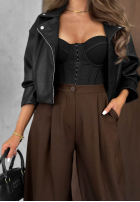 din material textil Pantaloni joggery z gumką taliei Warm Whispers negre