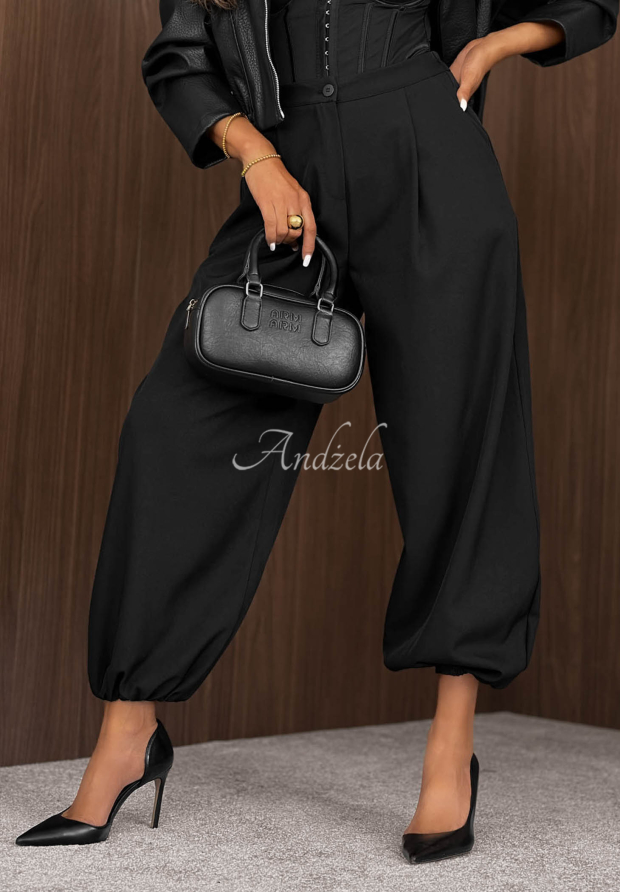 Pantaloni jogger din material cu elastic &icirc;n talie Warm Whispers