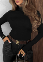Bluză longsleeve z półgolfem Femme Desire ciocolatie
