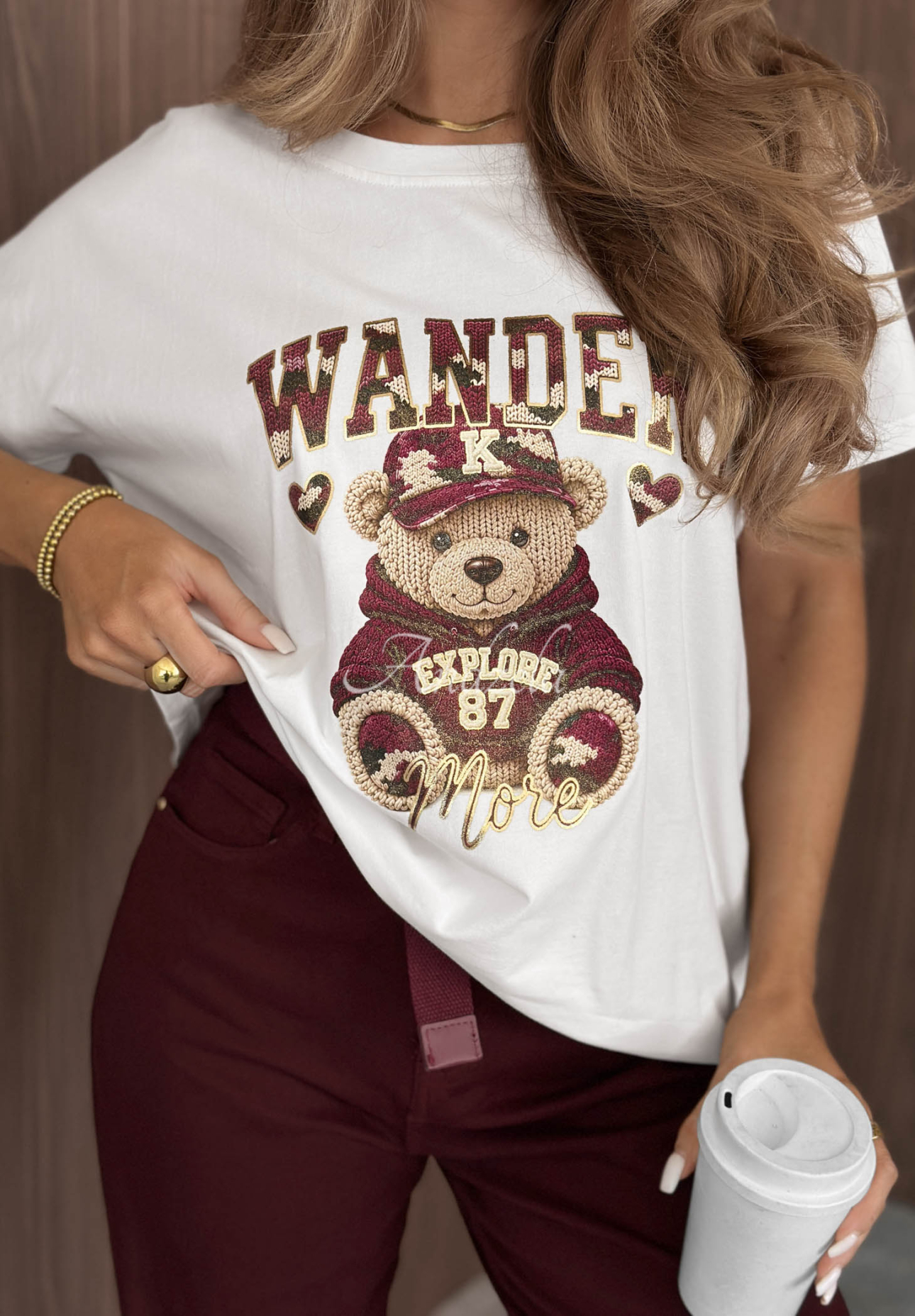 Tricou din bumbac cu imprimeu Wander Bear