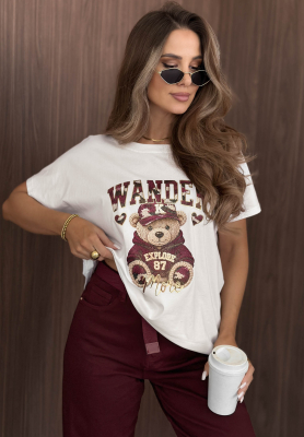 Tricou din bumbac cu imprimeu Wander Bear