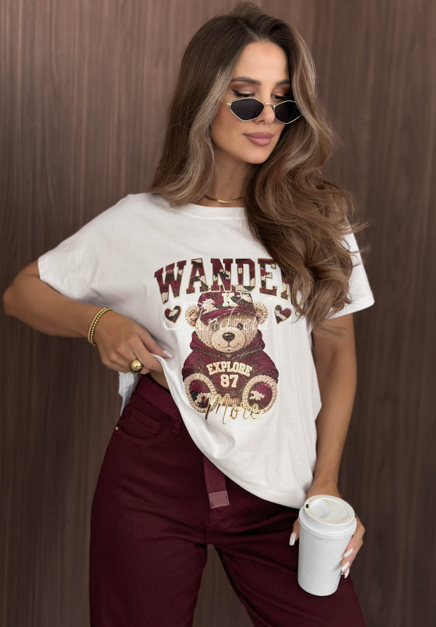 Tricou din bumbac cu imprimeu Wander Bear