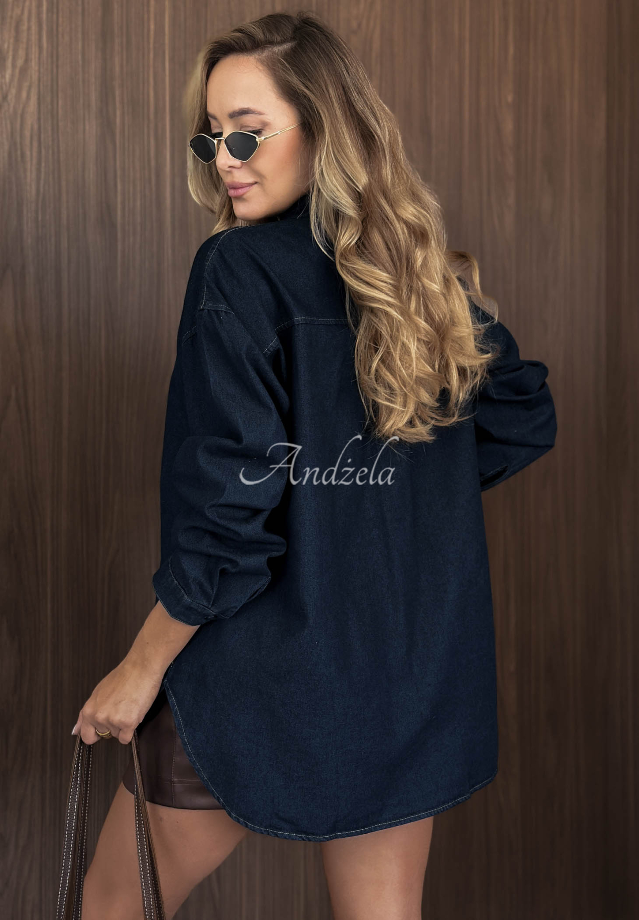 Cămașă din denim cu broșe Hello Monday