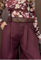 Compleu Geacă bomberka i Pantaloni wide leg Iconic Style burgundowy