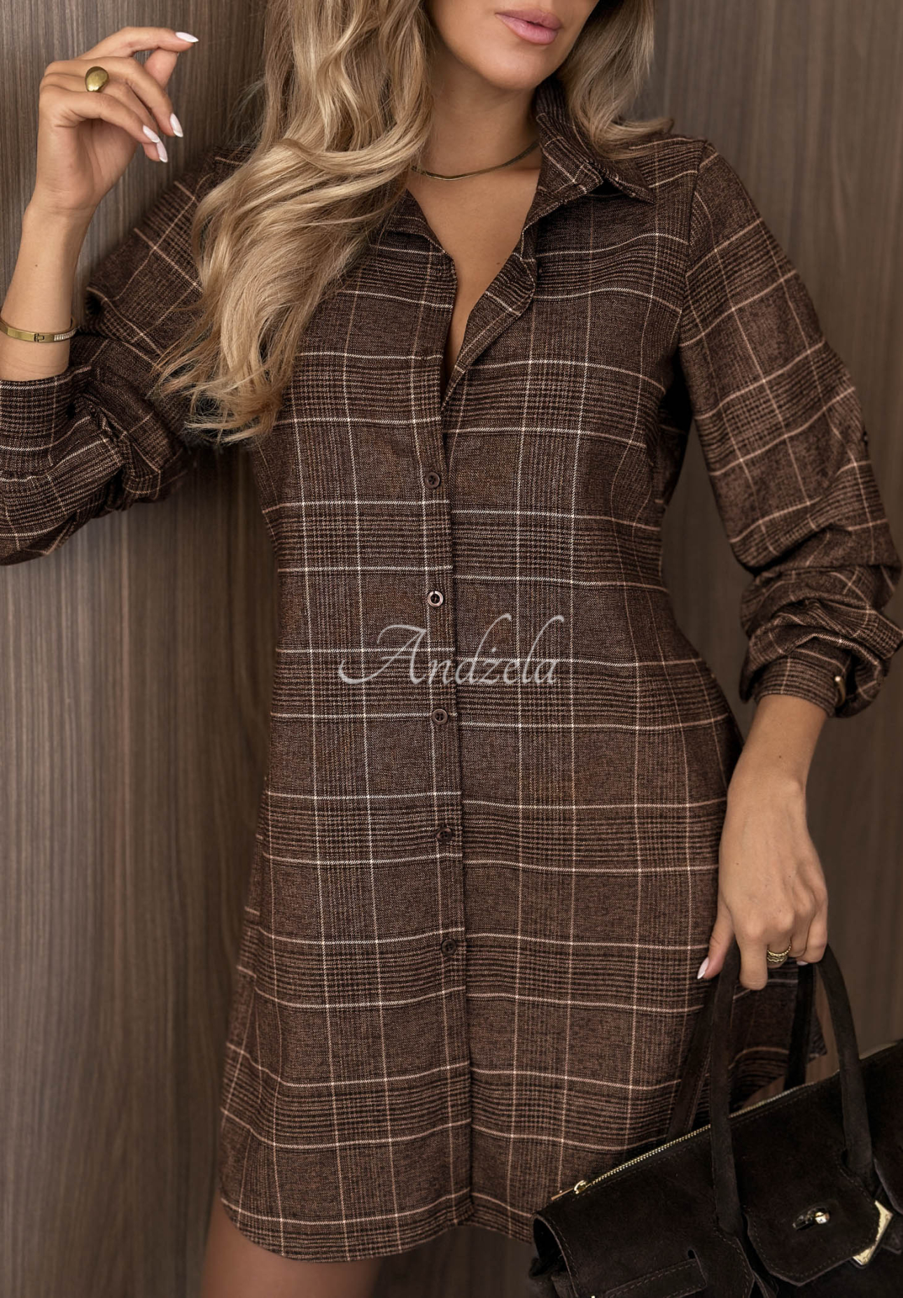 Rochie tip cămașă în carouri Quiet Energy