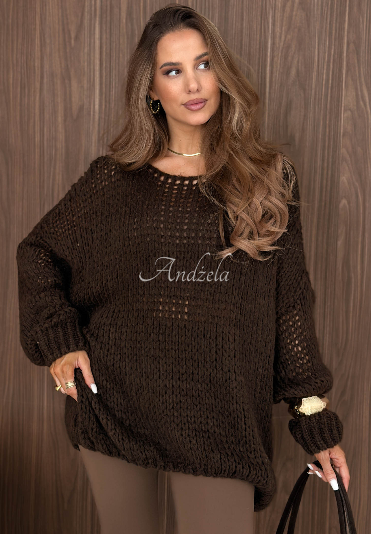 Pulover moale oversize cu lână și vâscoză Sugar Babe