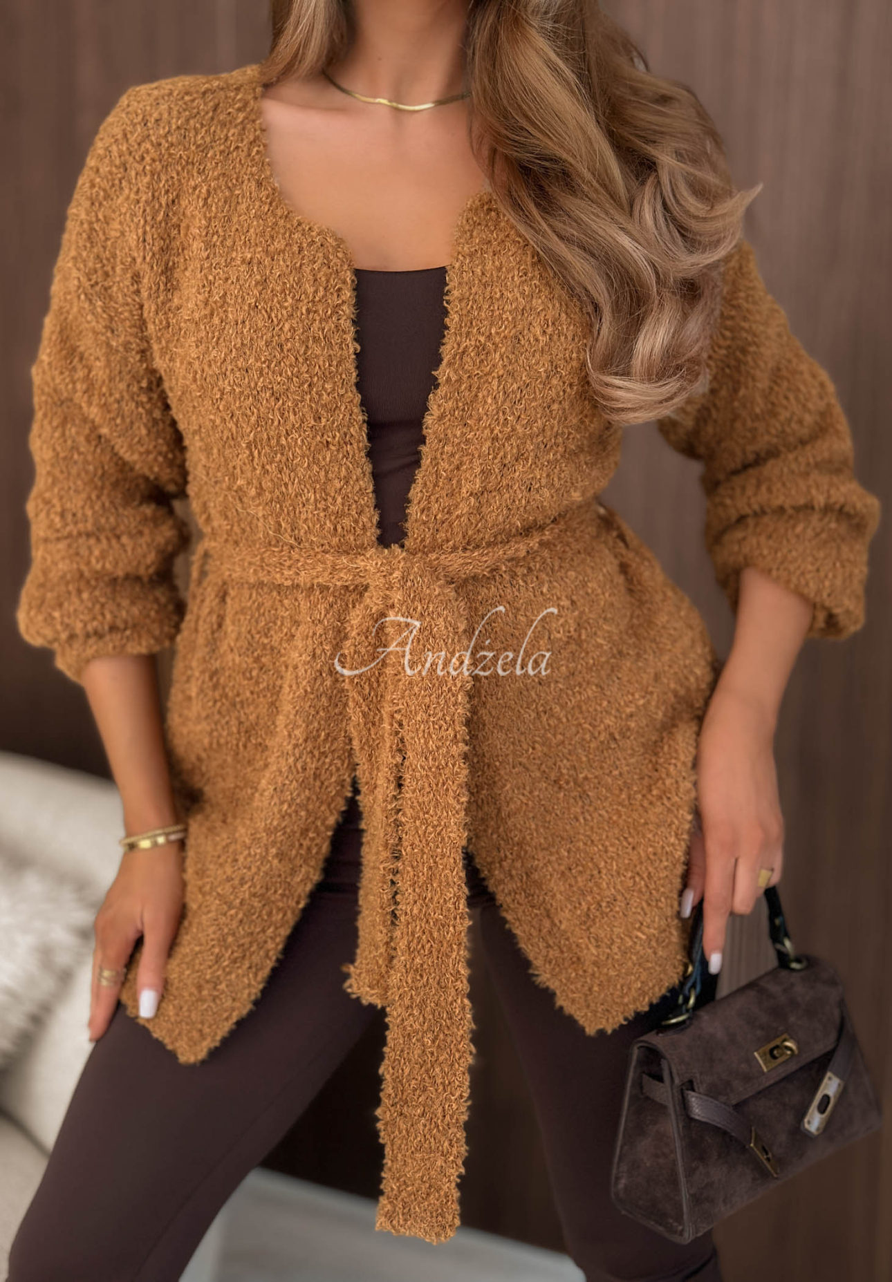 Cardigan cu cordon, lână și mohair Soft Whimsy