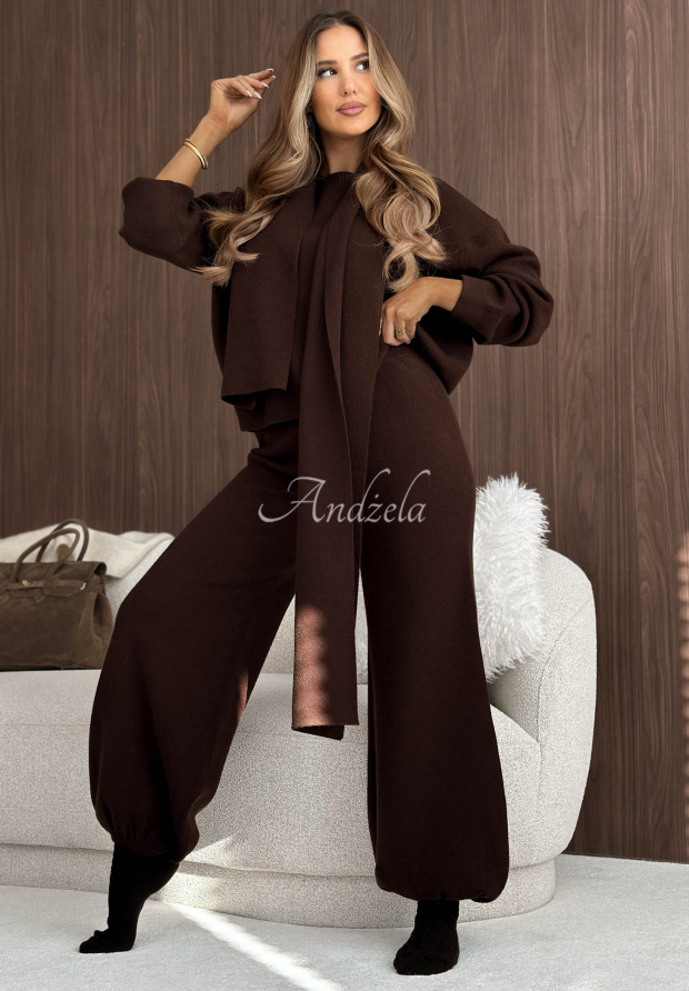 Compleu tricotat cu fular și v&acirc;scoză Style Darling