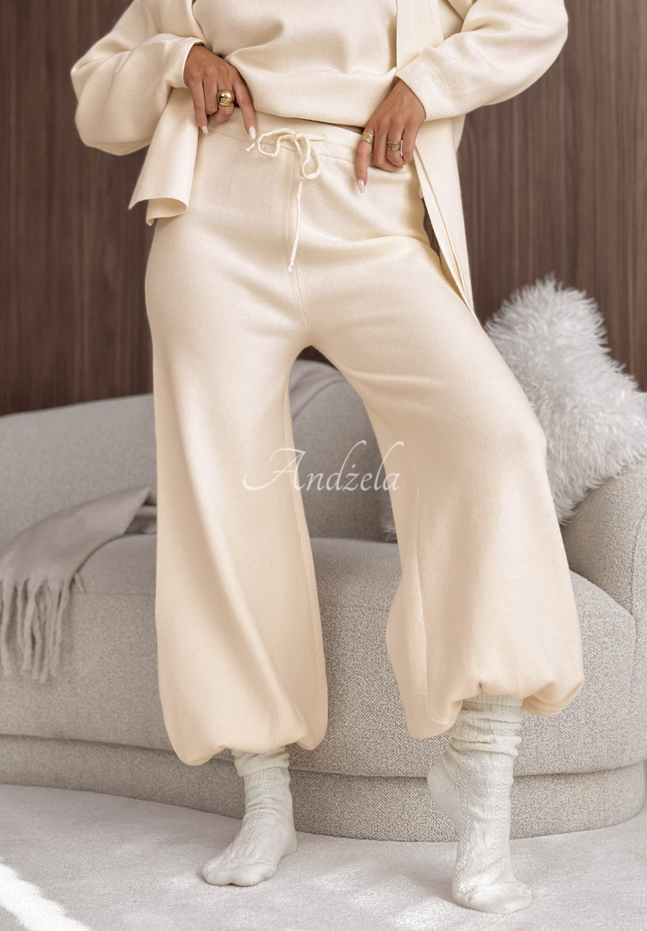 Compleu tricotat cu fular și vâscoză Style Darling