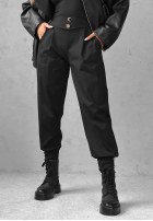 din material textil Pantaloni joggery z guzikami Divine Charm negre