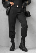 din material textil Pantaloni joggery z guzikami Divine Charm negre