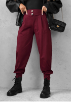 din material textil Pantaloni joggery z guzikami Divine Charm negre