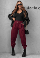 din material textil Pantaloni joggery z guzikami Divine Charm negre