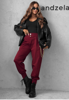 din material textil Pantaloni joggery z guzikami Divine Charm negre