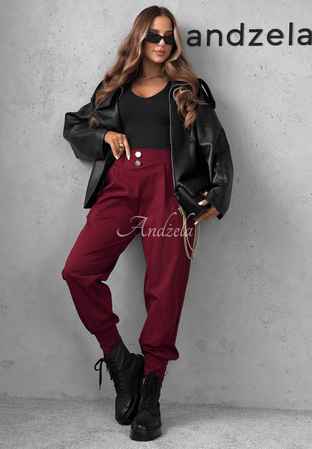 Pantaloni jogger din v&acirc;scoză cu nasturi Divine Charm