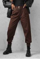 din material textil Pantaloni joggery z guzikami Divine Charm negre