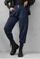 din material textil Pantaloni joggery z guzikami Divine Charm negre