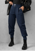 din material textil Pantaloni joggery z guzikami Divine Charm negre
