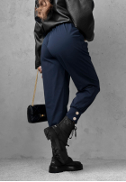 din material textil Pantaloni joggery z guzikami Divine Charm negre