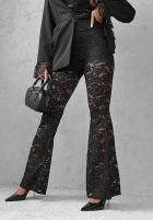 Koronkowe Pantaloni dzwony Pretty Angel negre