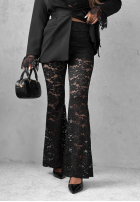 Koronkowe Pantaloni dzwony Pretty Angel negre
