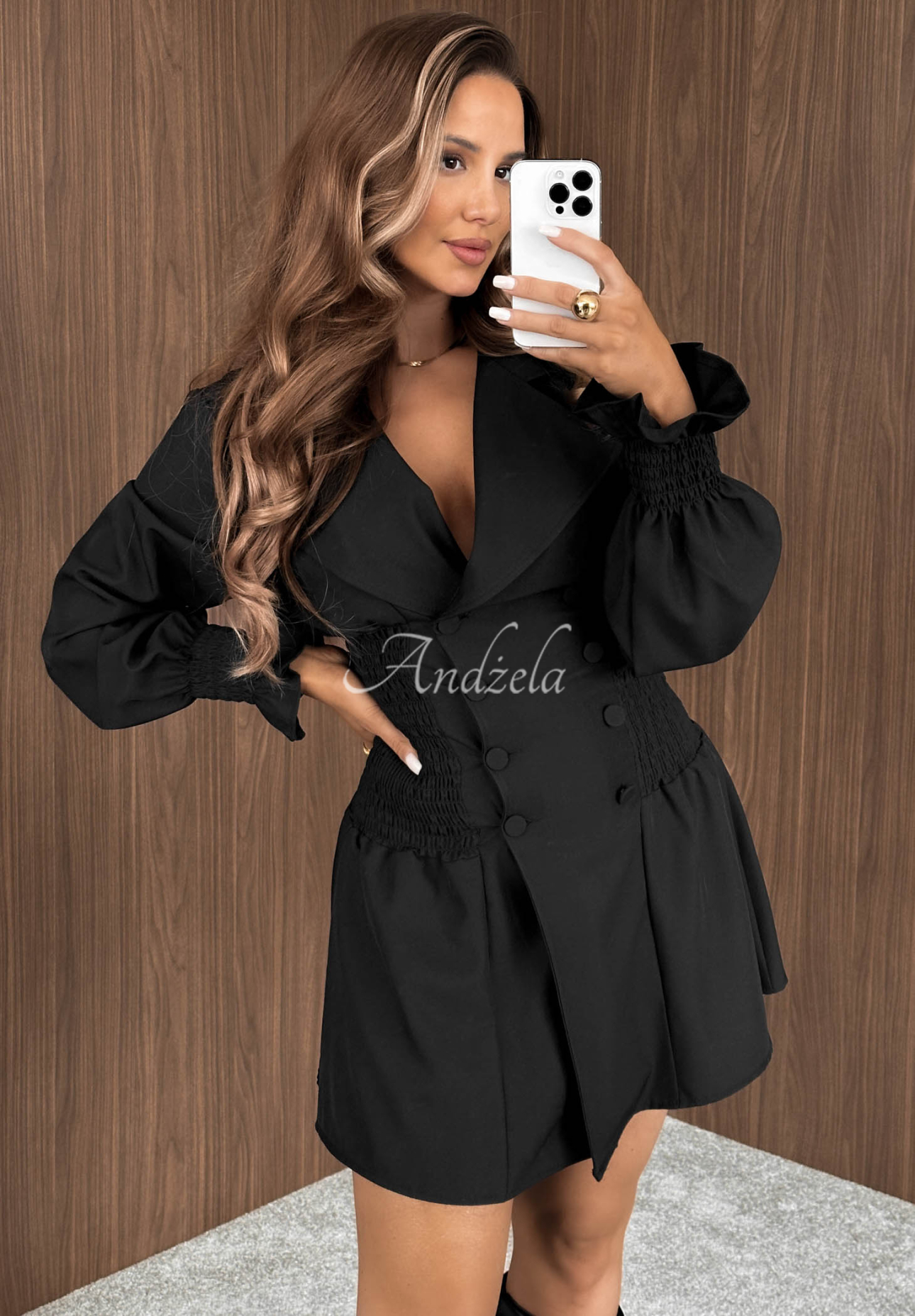 Rochie mini tip sacou cu pliuri City Romance