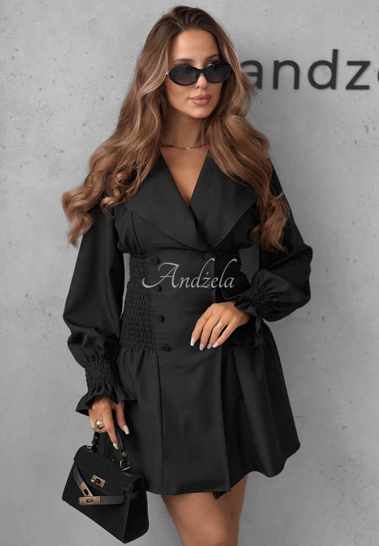Rochie mini tip sacou cu pliuri City Romance