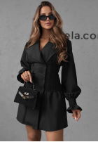 Marynarkowa Rochie mini z marszczeniami City Romance Gri