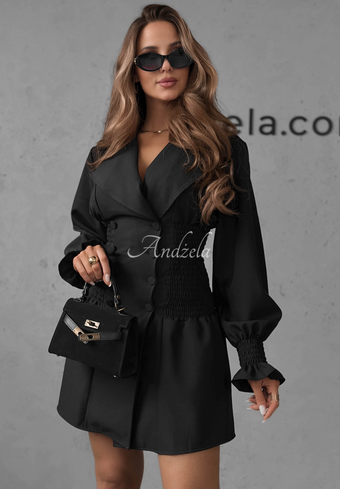 Rochie mini tip sacou cu pliuri City Romance