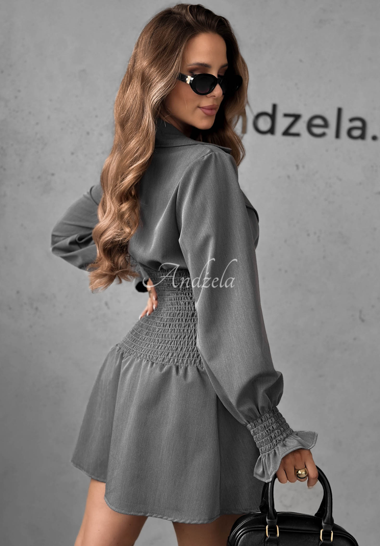 Rochie mini tip sacou cu pliuri City Romance