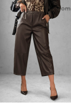 Skórzane Pantaloni mom fit Warm Vanilla ciocolatii