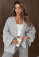 Pulover Cardigan oversize bez zapięcia Candle Nights kaki