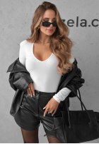 Bluză longsleeve z dekoltem Main Girl ciocolatie