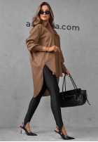 Asymetryczna Cămașă z kołnierzem Soft Darling kaki