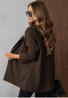 Elegancka Sacou z kołnierzem Timeless Poise burgundowa