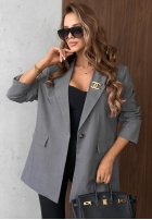 Elegancka Sacou z kołnierzem Timeless Poise burgundowa
