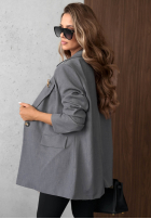 Elegancka Sacou z kołnierzem Timeless Poise burgundowa