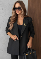 Elegancka Sacou z kołnierzem Timeless Poise burgundowa