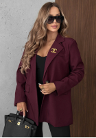 Elegancka Sacou z kołnierzem Timeless Poise burgundowa