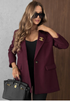 Elegancka Sacou z kołnierzem Timeless Poise burgundowa