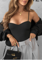 Krótki Top  na ramiączkach Dark Charm negru