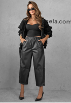 Skórzane Pantaloni mom fit Warm Vanilla ciocolatii