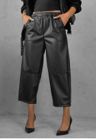 Skórzane Pantaloni mom fit Warm Vanilla ciocolatii