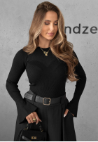 Bluză z siateczką i szerokimi rękawami Honey Glow ciocolatie