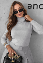 Pulover mulat cu guler rol Solange