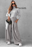 Eleganckie Pantaloni z zakładkami The Edition gri