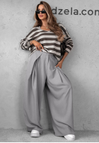 Bluză longsleeve w paski Mocha Touch beżowo-ciocolatie